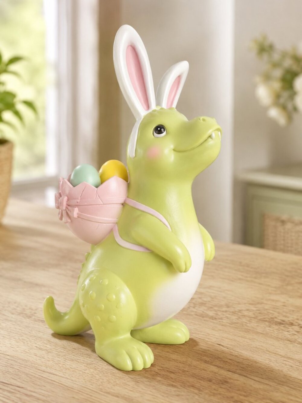 Easter Bunny T Rex Dinosaur Figurine Pastel Spring Decor 8” NWT
